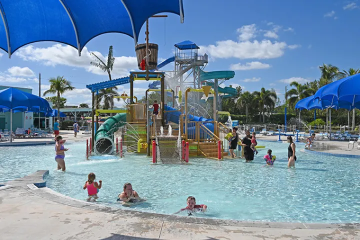 Interactive splash playground at Sailfish Splash Waterpark