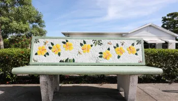 Image of a mosaic bench in Rio.