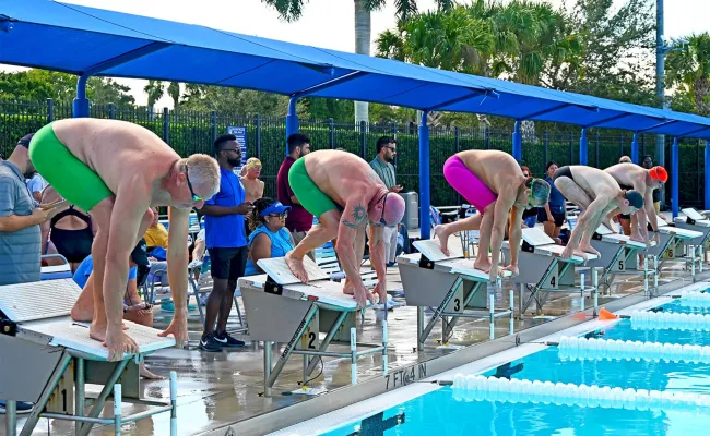 Swimmers getting ready to compete 