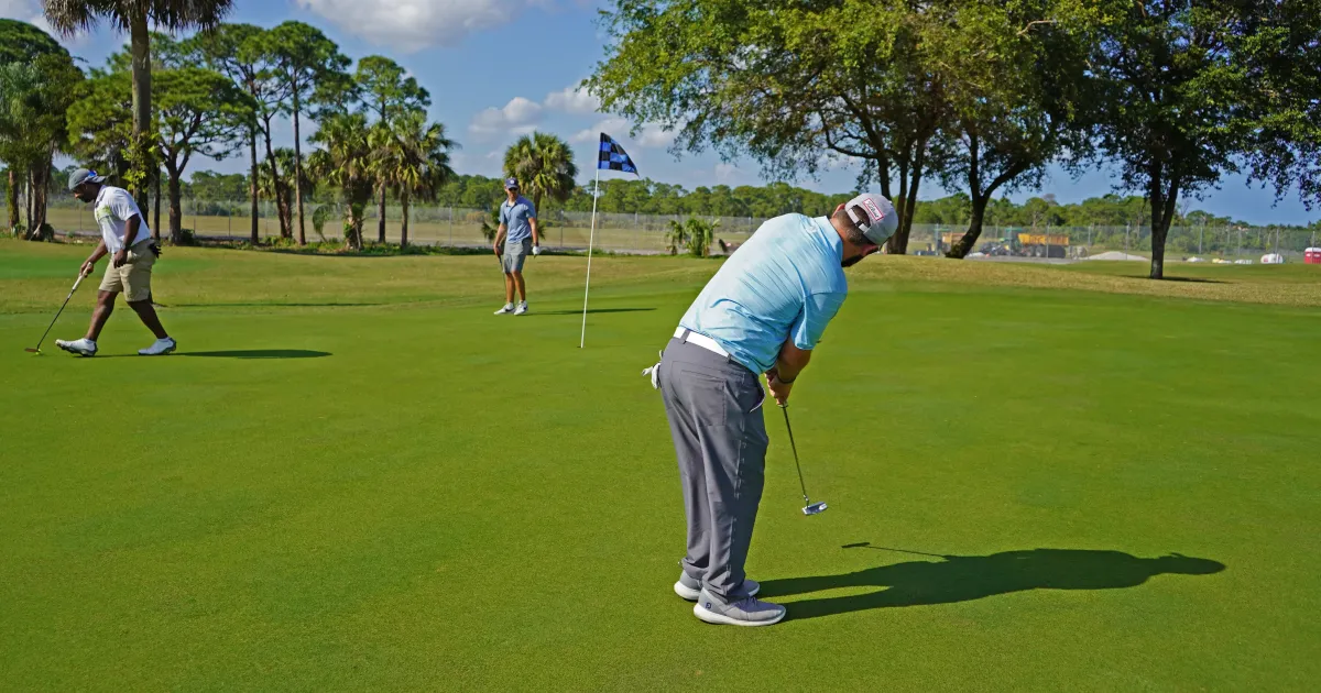 Three golfers playing at Sailfish Sands Golf Course