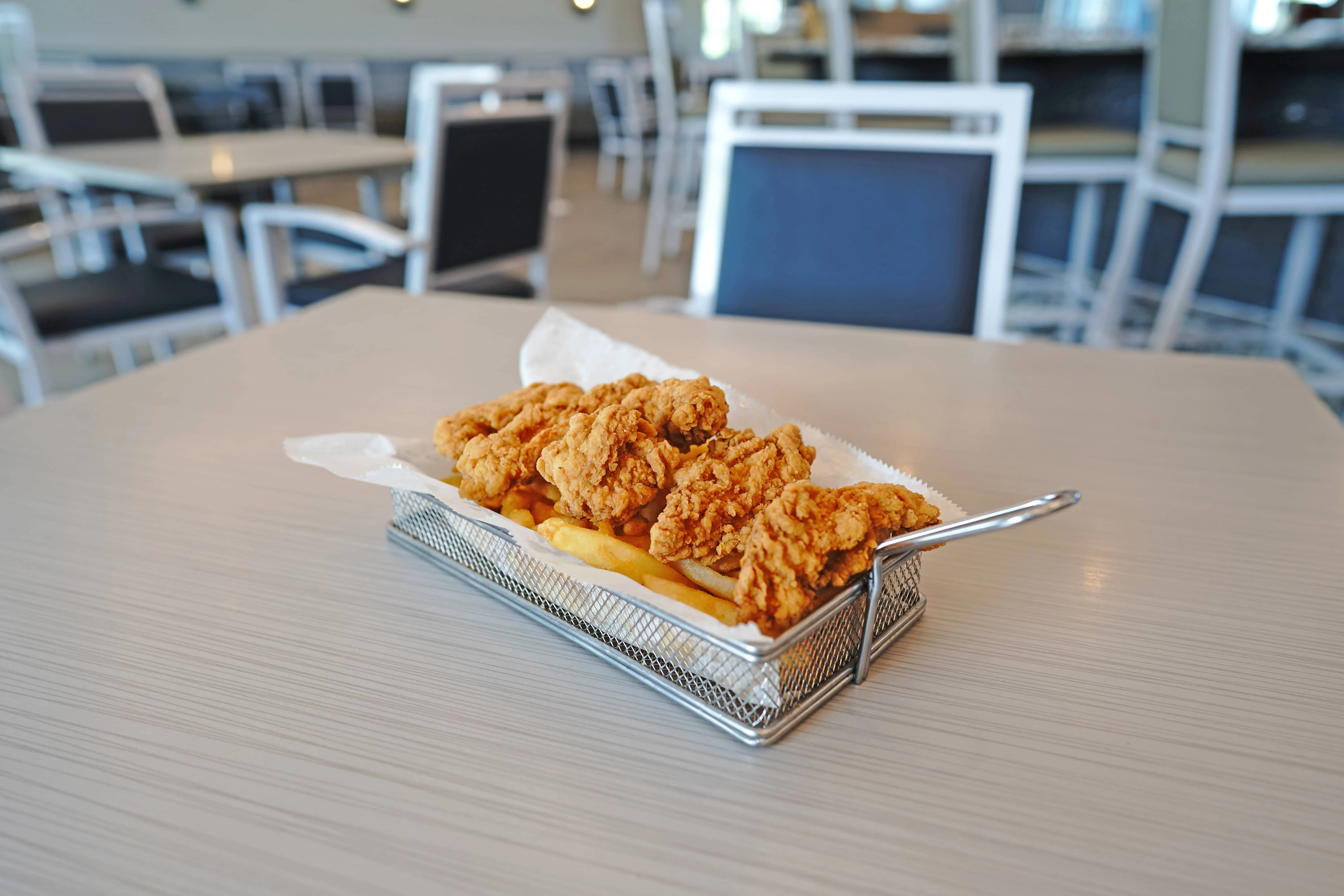 Chicken strip basket with fries at Sailfish Sands